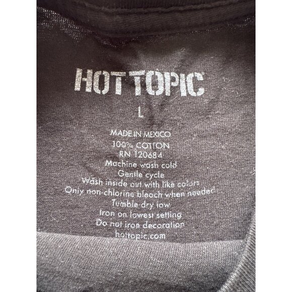 Black T-Shirt With Purple Patchwork Teddy Bear Graphic By Hot Topic 100% Cotton - Picture 4 of 6